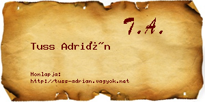 Tuss Adrián névjegykártya